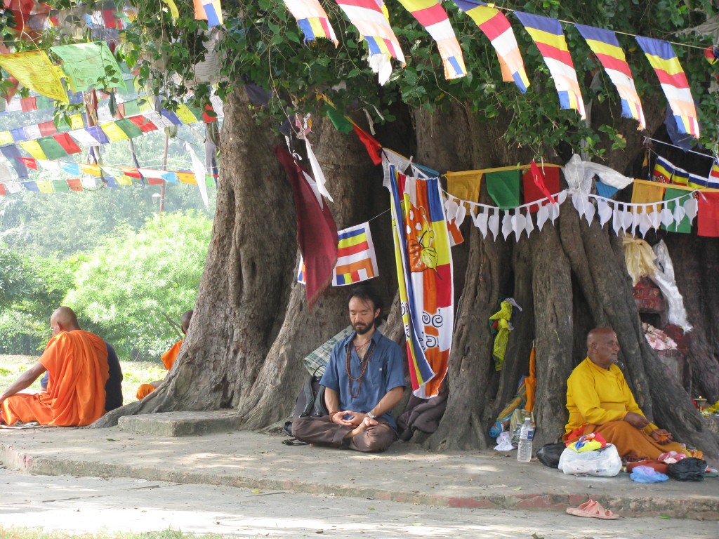 Praying at Lumbini